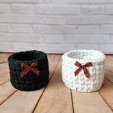 Kit Porta Panetone de Crochê Preto e Branco
