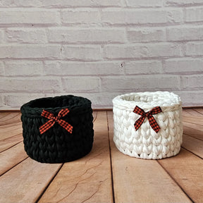 Kit Porta Panetone de Crochê Preto e Branco