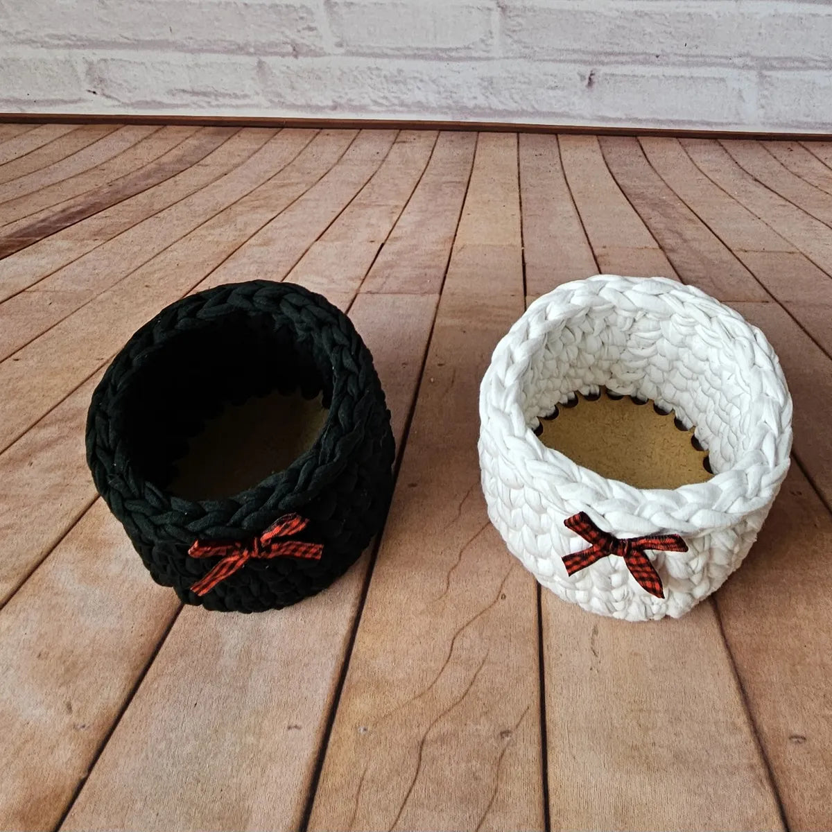 Kit Porta Panetone de Crochê Preto e Branco