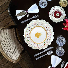 Aparelho de Jantar Natalino Dourado - 6 Peças