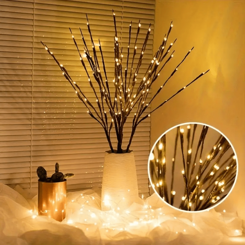 Cordão com 20 Candeeiros LED Decorativos – Luz Quente Floral