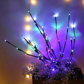 Árvore de Natal LED com Galhos Iluminados | Luz Quente, Branco e Multicolorido