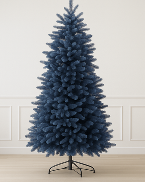 Árvore de Natal Azul Royal com Micro LEDs — Galhos Articulados e Design Moderno