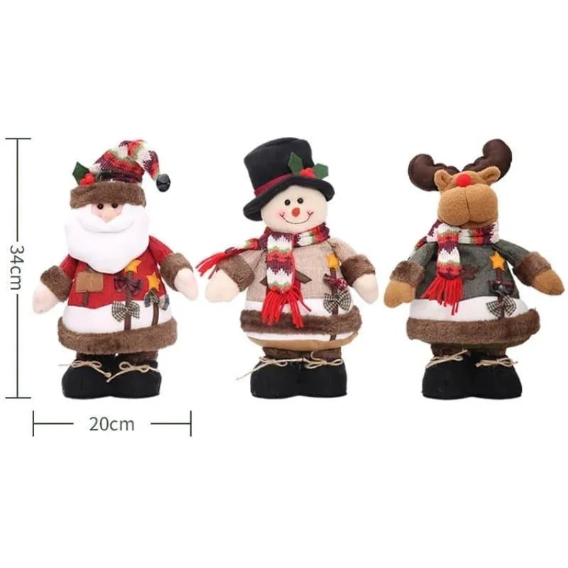 Bonecos de Natal de Pelúcia para Decoração Festiva