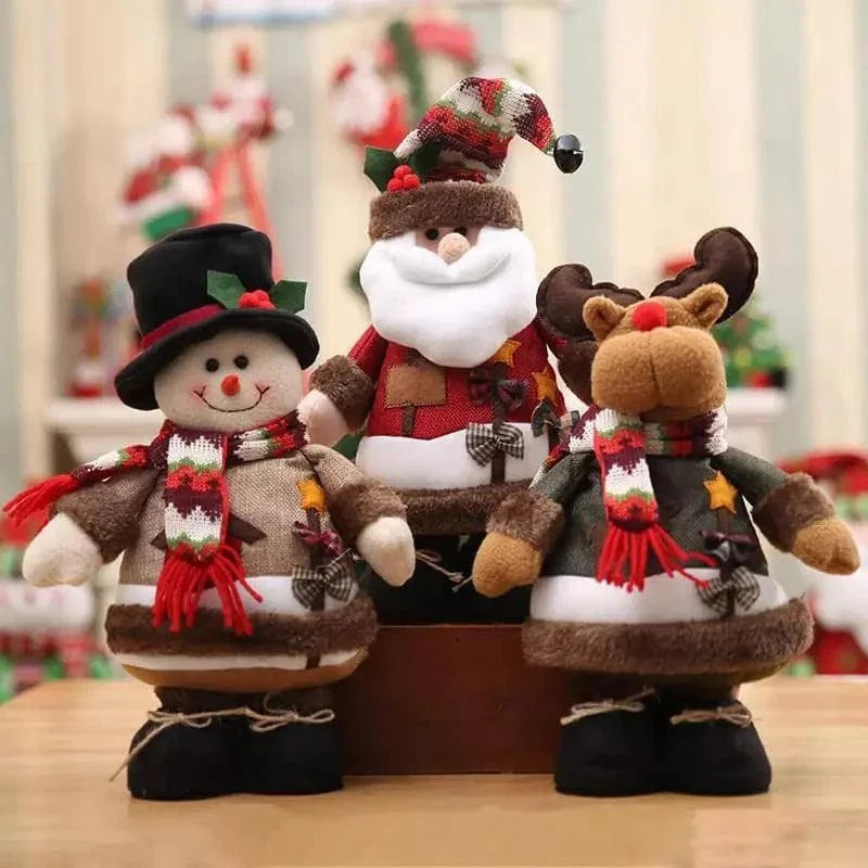 Bonecos de Natal de Pelúcia para Decoração Festiva