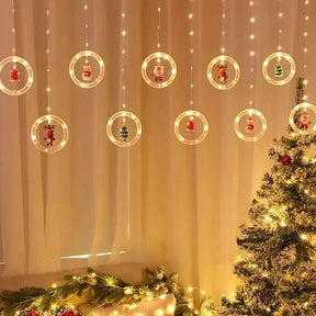 Cortina de Luzes LED para Decoração de Natal