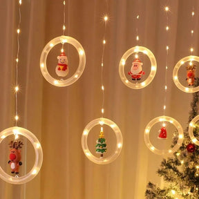 Cortina de Luzes LED para Decoração de Natal