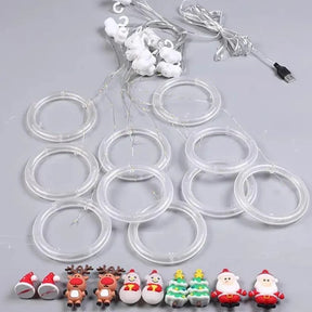 Cortina de Luzes LED para Decoração de Natal