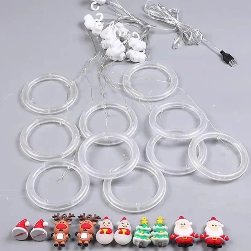 Cortina de Luzes LED para Decoração de Natal