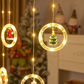 Cortina de Luzes LED para Decoração de Natal