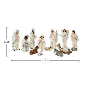 Presépio Tradicional Sagrada Família – Conjunto com 11 Peças em Resina (21 a 32 cm)
