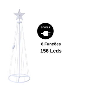 Árvore de Natal LED Jardim 1,5m e 2,2m Bivolt – Luz Branco Quente