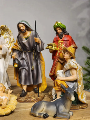 Presépio em Resina Colorido • 11 Peças • 18,5cm