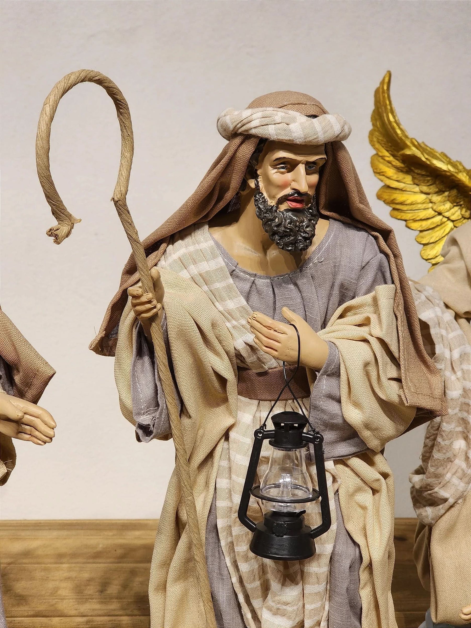 Presépio em Resina com Tecido Natural • 11 Peças • 40cm