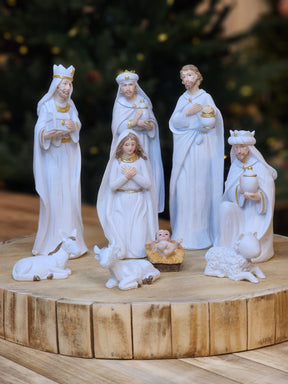 Presépio em Resina Branco – 9 Peças