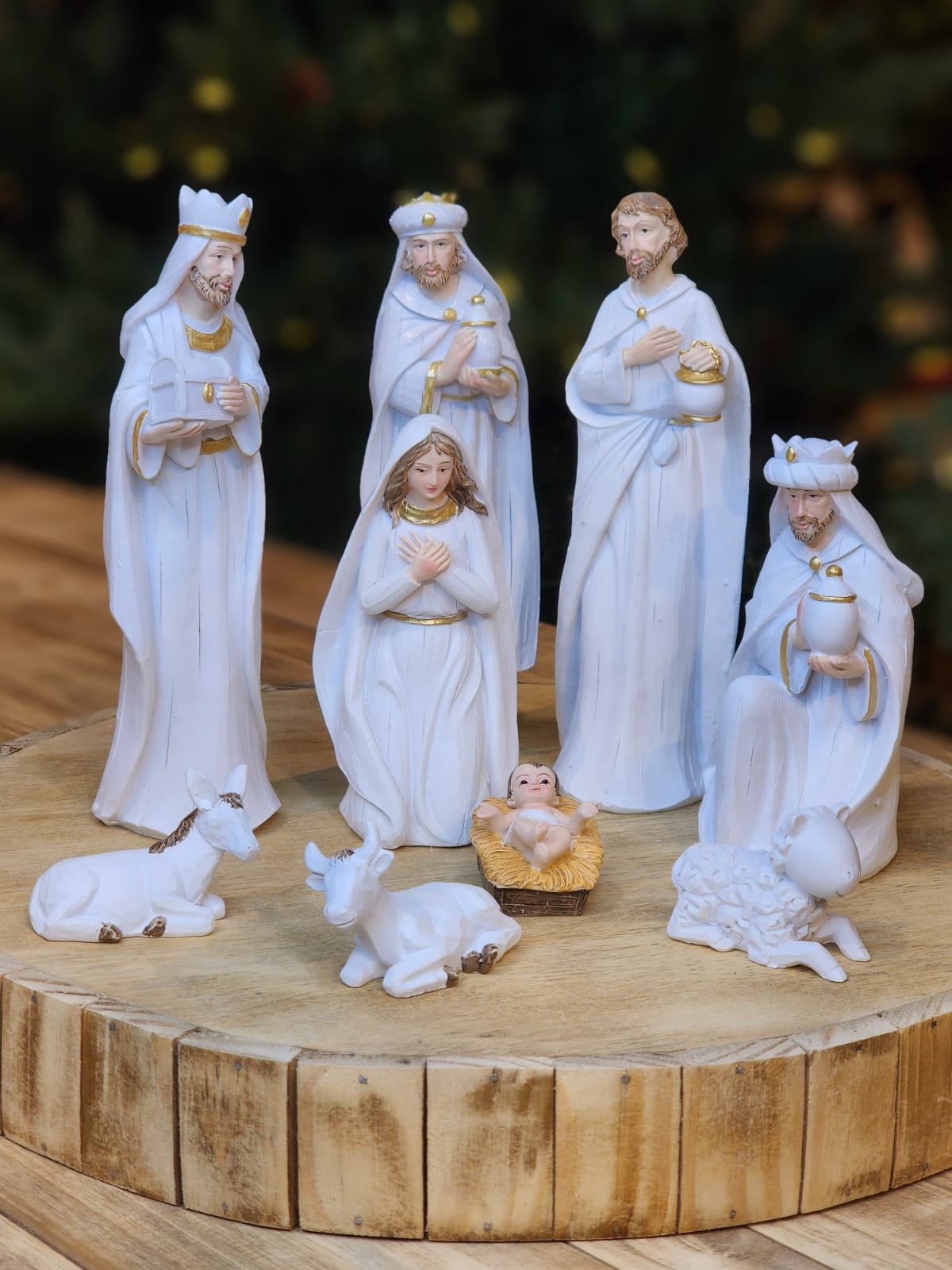 Presépio em Resina Branco – 9 Peças