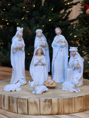 Presépio em Resina Branco – 9 Peças