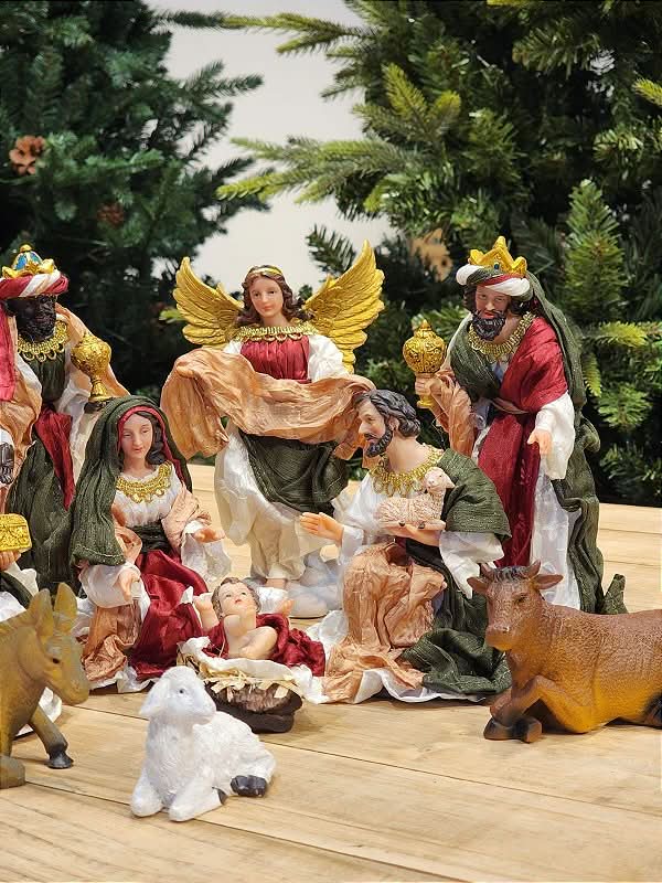 Presépio Sagrada Família em Tecido – 11 Peças Artesanais