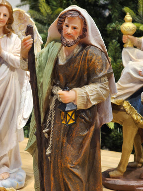 Presépio Sagrada Família Clássico - 11 Peças em Resina | 20cm, 33cm e 48cm