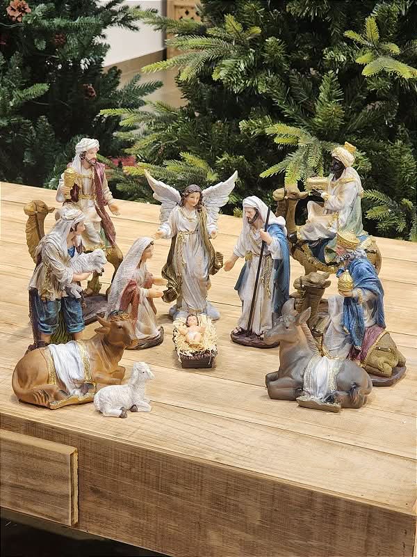 Presépio Sagrada Família 11 Peças em Resina | 20cm e 33cm