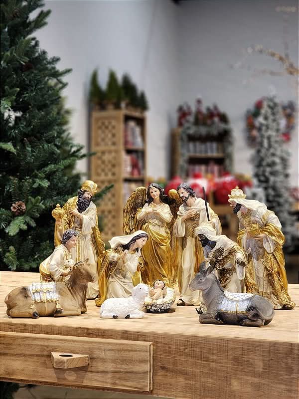 Presépio Sagrada Família 11 Peças em Resina | 20cm e 33cm