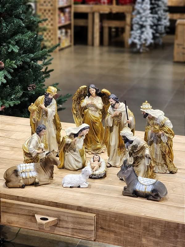 Presépio Sagrada Família 11 Peças em Resina | 20cm e 33cm