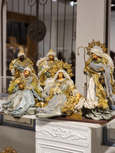 Presépio Sagrada Família Azul - 4 Peças em Resina | 28cm e 45cm