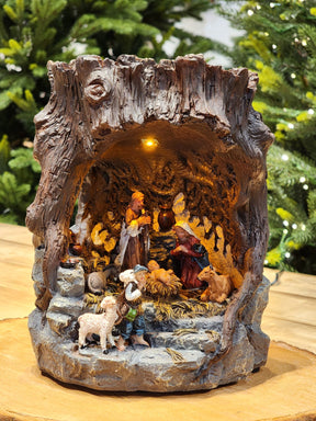 Presépio Iluminado Vila Natalina na Pedra | 28cm e 45cm